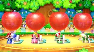 Mario Party 10 MiniGames - Mario vs Spike vs Toad vs Peach