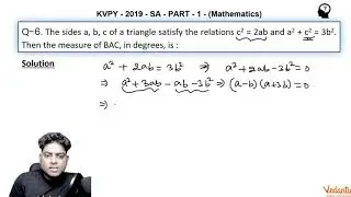 KVPY 2019 Paper Solution | Q.6 | KVPY Maths Part 1 | SA Stream | Class 11 | KVPY Exam | Vedantu