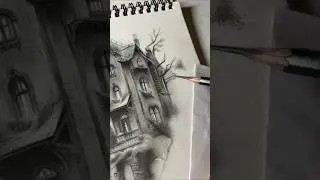 Haunted house drawing 💀👻 #art #drawing #hounted #horror #shorts #artist #trending