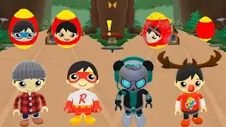 TAG WITH RYAN REINDEER VS ORANGE SUV VS WASHINGTON VS RED TITAN RYAN WITH ROCKET SLEIGH FUNNY GAMEPL