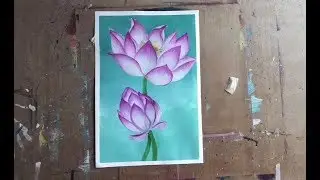 สอนวาดดอกบัว #ArtTherapy #painting #arttherapy