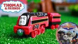 THOMAS AND FRIENDS THE GREAT RACE | AXEL OF BELGIUM Take N Play KIDS PLAYING TOY TRAINS