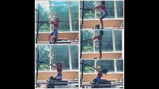 Push thru bar on reformer #pilates #pilatesreformer