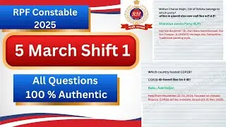 RPF Constable 5 March shift 1 exam analysis|rpf constable todays exam shift 1 analysis #rpfconstable