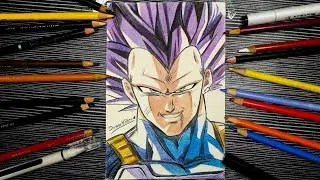 Drawing Vegeta Step by Step | Powerful Anime Art with Colored Pencils