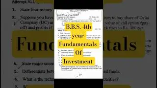 BBS 4th year fundamentals of investment regular question paper 2081 #bbs #bbs4thyear