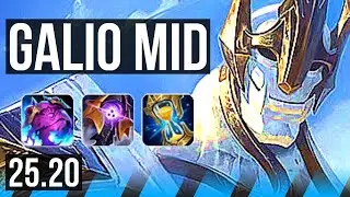 GALIO vs AKALI (MID) | Dominating | EUW Master | 25.20