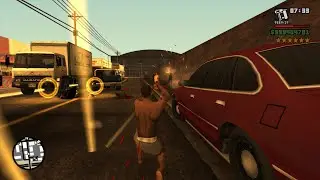 GTA San Andreas - Rampage Only Using Nailgun in LVA Freight Depot + Six Star Escape