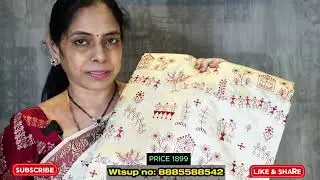 Soft Tussar Sarees | Thread border | Warli work 🏡💞