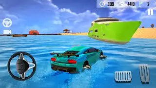 Water Surfer Car Race - Floating Beach Drive Simulator - Car Games - Android Games - Car Gameplay