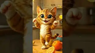Dancing Cat vs Fruit Chaos! #cute #cat #funnycat #cutecat #kitten #adorable #catshorts #dancingcat