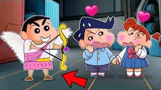 Cupid Shinchan Turn Kazama And Nene Into Lovers In Super Sus 😍 | Shinchan Among Us 3D | Funny Game 😂