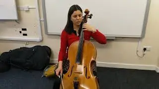 Cello B flat major scale, backwards extension