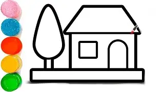How To Draw a Cute House Drawing For Kids | Easy House Drawing Step by Step
