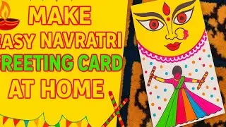 Navratri greeting card ✨\ Easy and beautiful navratri greeting card 💯 \ see step by step 😲👌🏼💯
