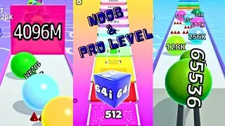 Ball Run 2048 Infinity vs Jelly Run 2048 vs 2048 Number Rush | Noob vs Pro Levels