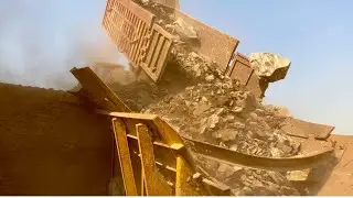 Rock Quarry Crushing operations.Giant in Action.Powerful Jaw Crusher.#rockcrusher #asmr #stone 