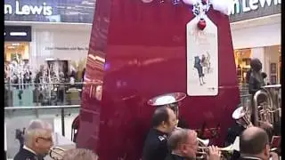 Newcastle Temple Salvation Army Brass Band playing carols in Eldon Square 2016.
