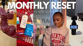 Monthly Reset 🫧 ♡ | Silk press, cleaning apartment, modeling makeup, shopping, and more 