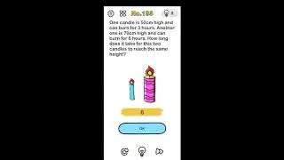 Brain Out Level 133 One candle is 50cm high and can burn for 3hours Another one is 70cm #brainout