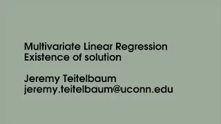 Multivariate Regression - Existence of Solutions