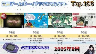 2025年8月 高額ゲームボーイアドバンス(GBA)ソフトランキング TOP 100