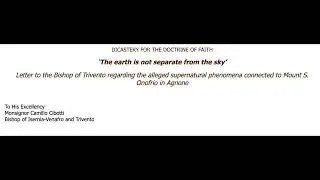 Non-Magisterial: &lsquo;The earth is not separate from the sky&rsquo; (DDF) (07/29/25)