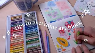 What I do to overcome art block ✦ Thoughts, sketchbook + experiments with several materials for fun