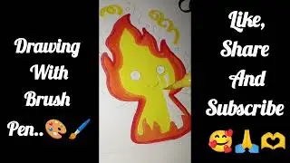 Drawing with brush pen🎨🖌️/simple and creative/ how to draw with brush pen #art #drawing #diy #craft