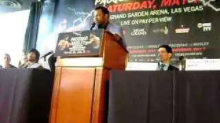 MPBOXING.COM Pacquiao Mosley NYC Press Confrence Mosley Speech