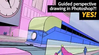 Yes you CAN draw in perfect, guided perspective in Photoshop! With any brush! Here's how.