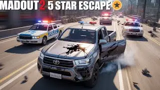 How I Escaped 5 Star Police in MadOut2 😱 | Hilux Gameplay #madout2 #gaming