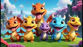 Seven Little Dragons Flying Fast | Dragon Counting Song for Kids | Magical Nursery Rhyme Adventure