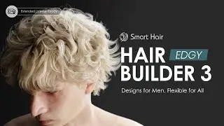 Hair Builder 3 - Edgy | 3D Hair Design for Men, Flexible for All | Character Creator