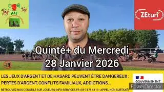 MAX 1-2-3 Turf vos pronostics Quint&eacute;+ du Mercredi 28 Janvier 2026 &lrm;@max1-2-3turfvospronosticsh2