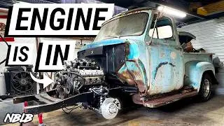 Barn Find 1955 Ford F100 Final Engine Install and Chassis Wiring
