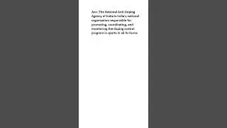 What is National Anti-Doping Agency (India)?