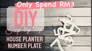 DIY Challenge #10/Spend RM3/Recycle Wood/House Planter Number Plate/木盆家门牌