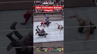 Wwe 2k22 joker eliminates batman illegally in elimination chamber match #wwe2k22 #batmanvsjoker