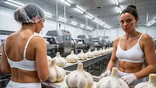 Giant US Garlic Factory Exposed 🧄 | Inside the Massive Processing Operation