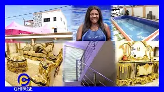 A tour Inside Tracey Boakye's new Multi-Million Dollar mansion & her golden living room