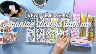 [real time asmr] Organize Stickers with me | Mrs.Grossman's | No talking, no music, no mid roll