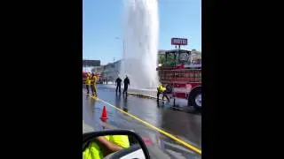 LAX employee crashes into fire hydrant.