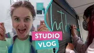 STUDIO VLOG | Kickstarter Wooden Pin Samples and Lettering a Menu Chalkboard | 027