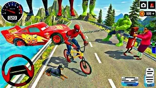 🎉Modified Police Bike & Mc Queen Car 🦚 Spiderman Super Game🎉Hulk Monster Car Showroom 🥳 Police Bike