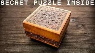 New Hanayama puzzle inside the wooden puzzle box.