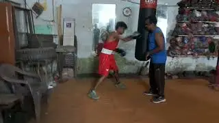 Naddem  kit bag practice with coach anil boxer training call9989791988 DMBC boxing club Indra pryada