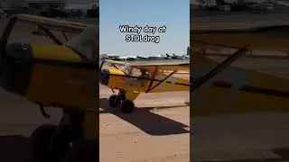 Harry Beaupre in his Kitfox lands and turns around during windy Roswell Air Races STOLdrag race.