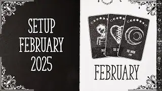 February 2025 Bullet Journal Setup | Plan with me | Tarot Theme 🖤