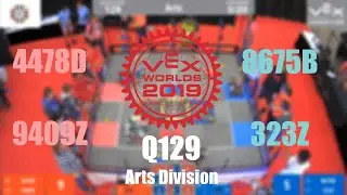 2019 VEX Robotics World Championships | Arts Q129 | 4478D 9409Z vs 8675B 323Z